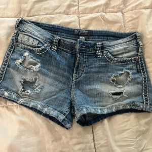 Silver Aiko denim shorts